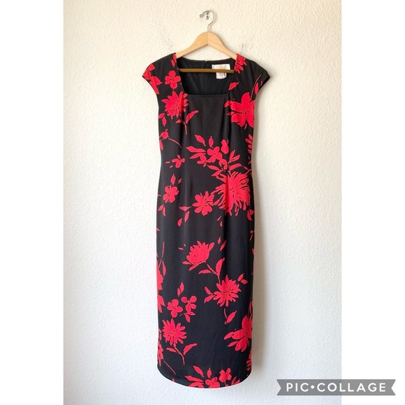 Joseph Ribkoff Dresses & Skirts - Vintage Joseph Ribkoff Floral Print Shift Maxi Dress
